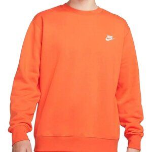 Nike Orange Crewneck Club Fleece Sweatshirt Size XXL